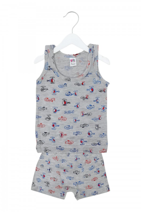 Kota Erkek Çocuk Baskılı Boxerlı Takım 8900-25