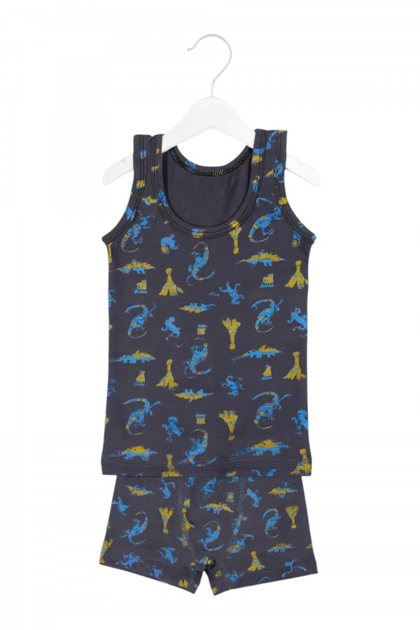 Kota Erkek Çocuk Baskılı Boxerlı Takım 8900-28