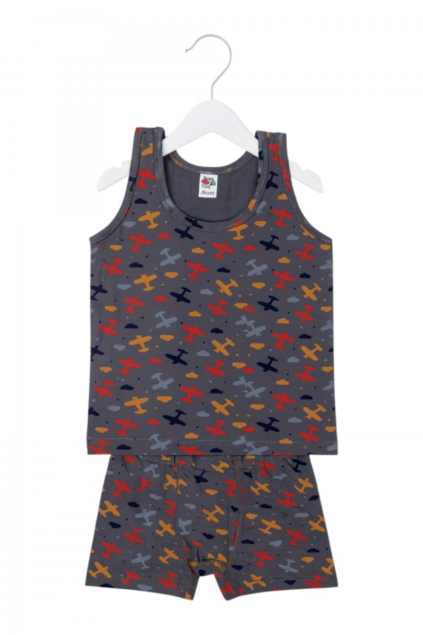 Kota Erkek Çocuk Baskılı Boxerlı Takım 8900-18