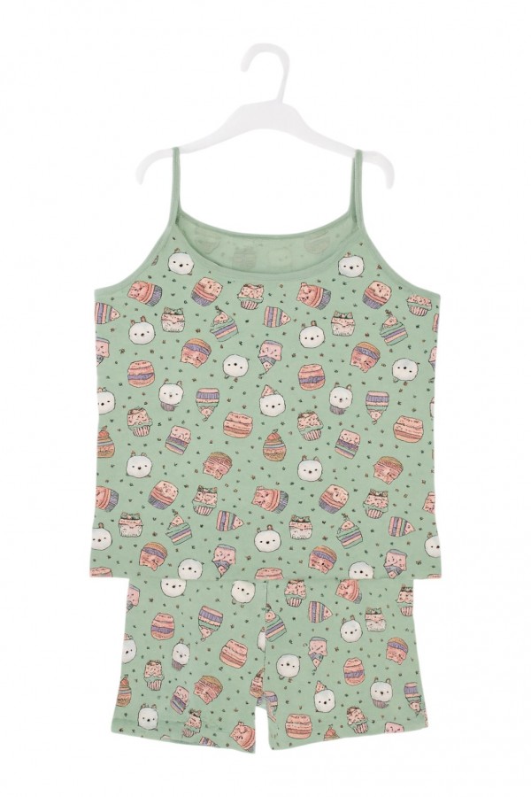 Kota Kız Çocuk Baskılı Atlet Takım 8800-29