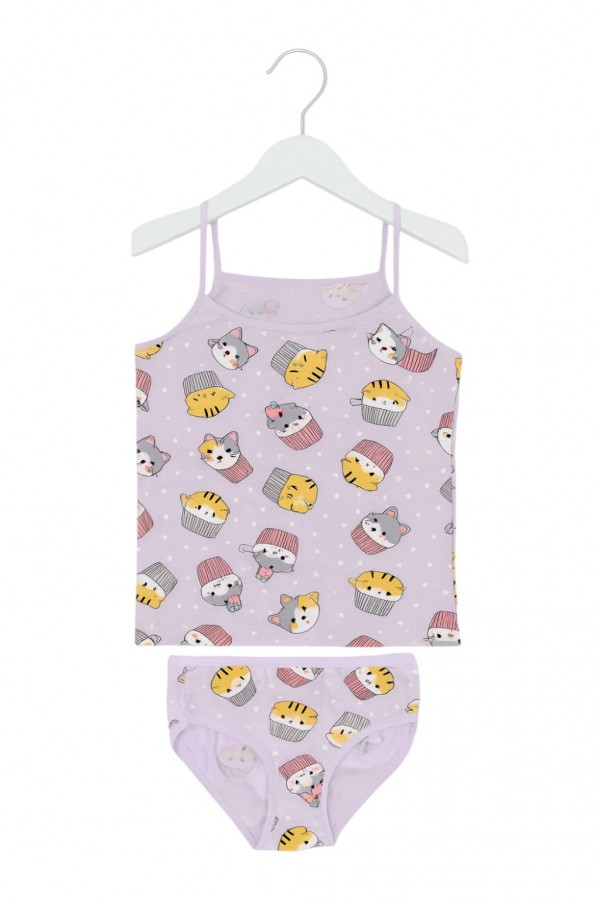 Kota Kız Çocuk Baskılı Atlet Takım 8800-22