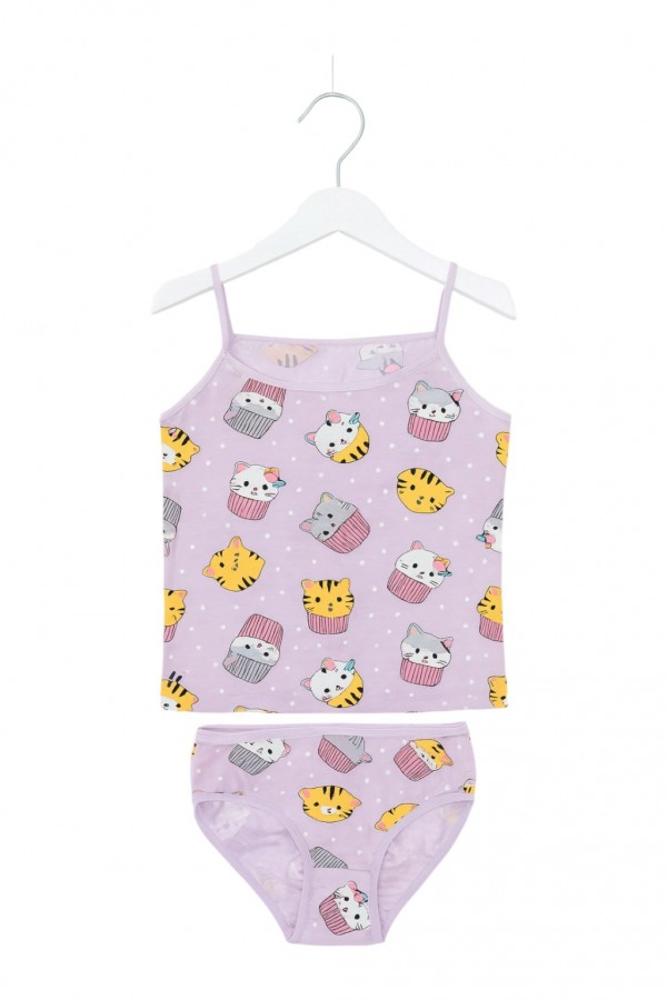 Kota Kız Çocuk Baskılı Atlet Takım 8800-16