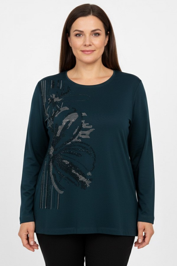 Edalı 207 Taşlı Penye Bluz 5000-9