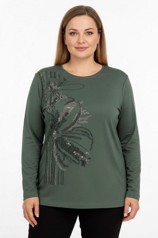 Edalı 207 Taşlı Penye Bluz 5000-12