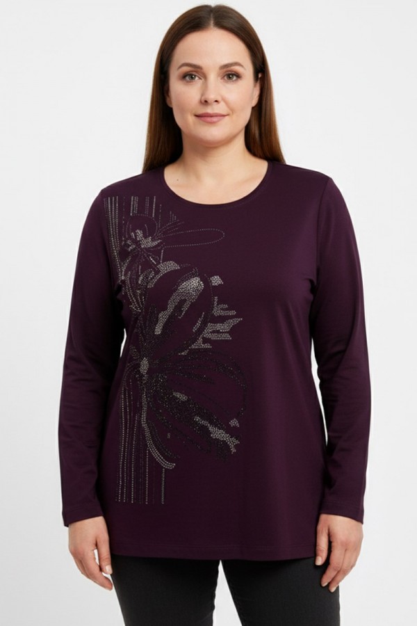 Edalı 207 Taşlı Penye Bluz 5000-6