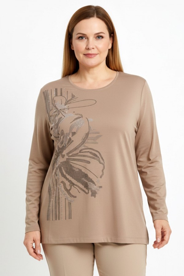 Edalı 207 Taşlı Penye Bluz 5000-2