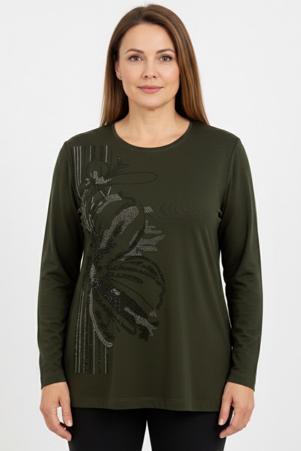 Edalı 207 Taşlı Penye Bluz 5000-11