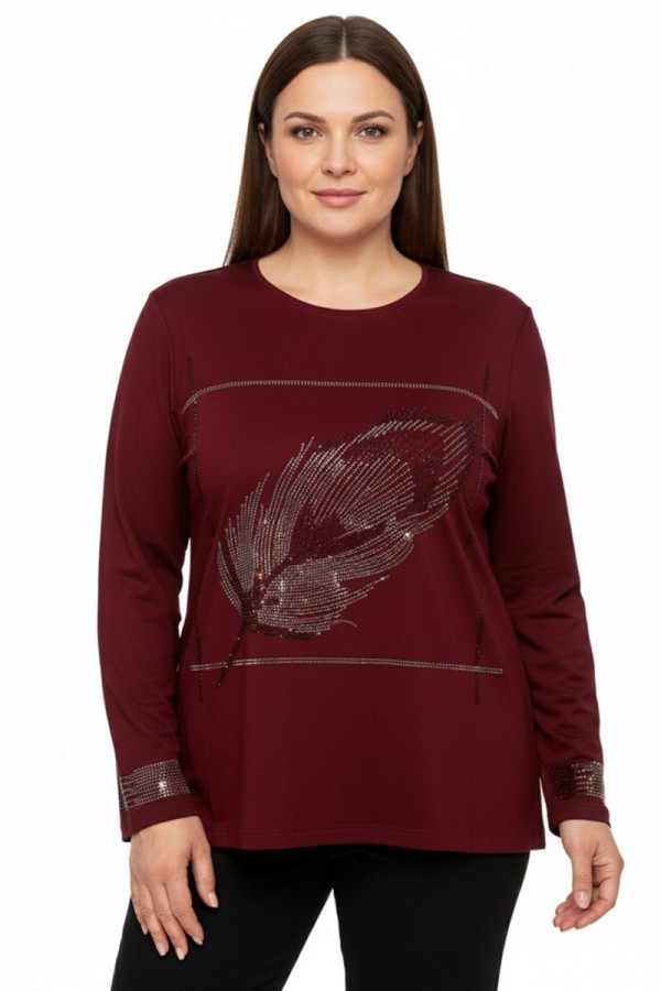 Edalı 118 Taşlı Penye Bluz 5001-2