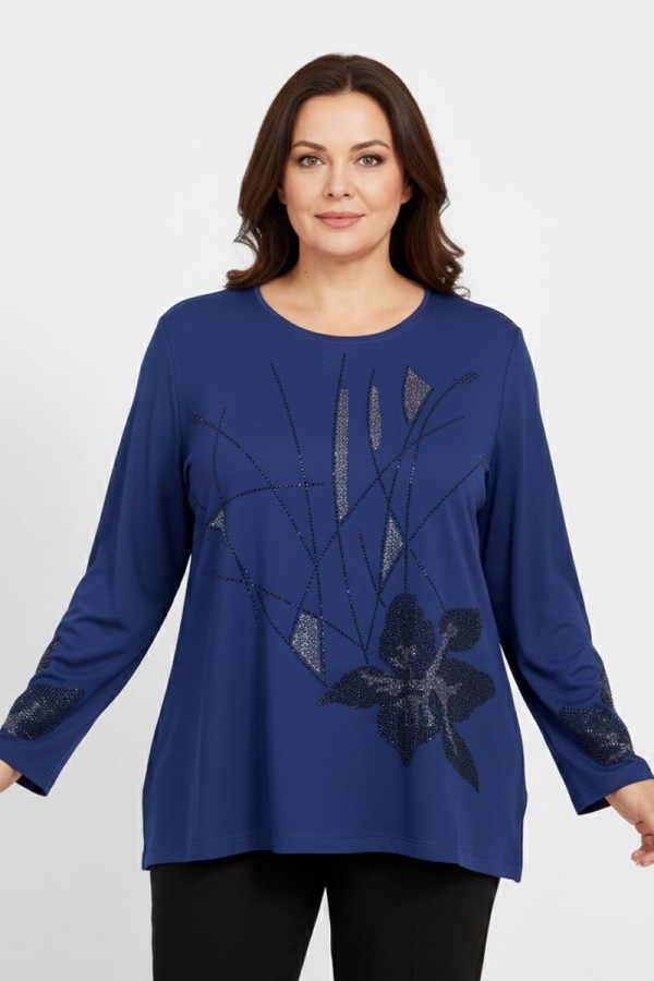 Edalı 150 Taşlı Penye Bluz 5003-3