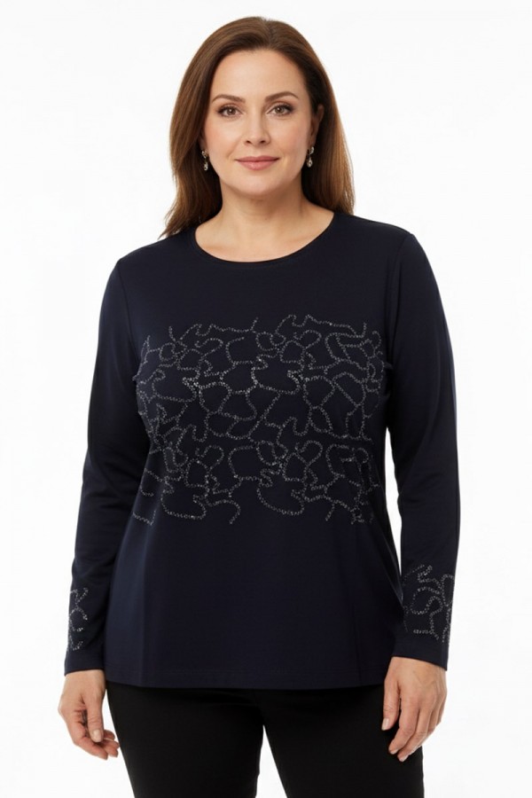 Edalı 209 Taşlı Penye Bluz 5006-7