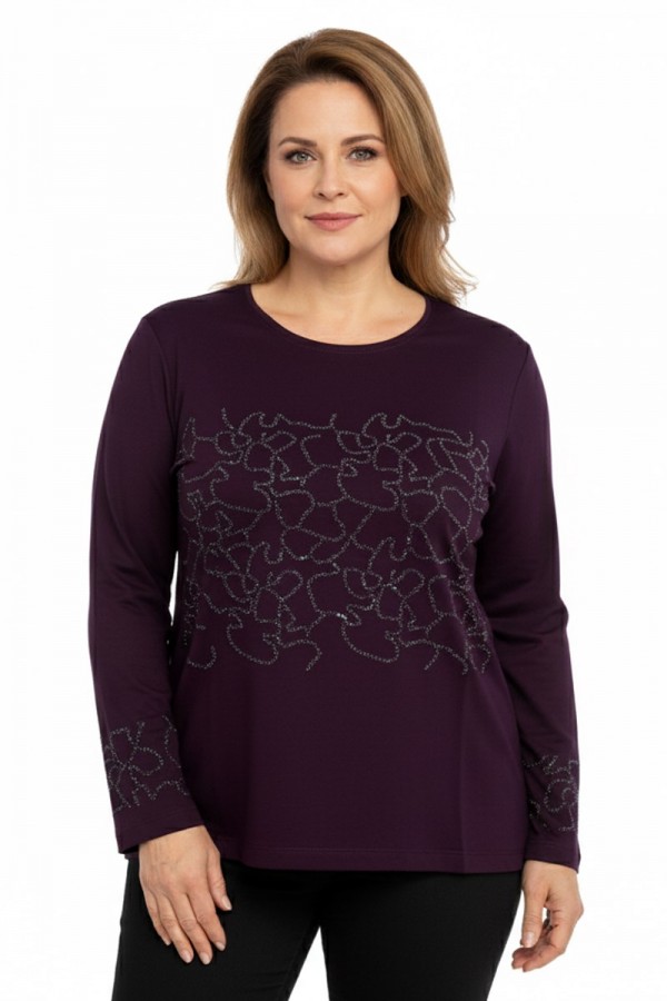 Edalı 209 Taşlı Penye Bluz 5006-6