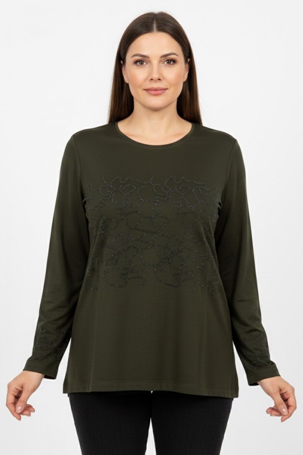 Edalı 209 Taşlı Penye Bluz 5006-5