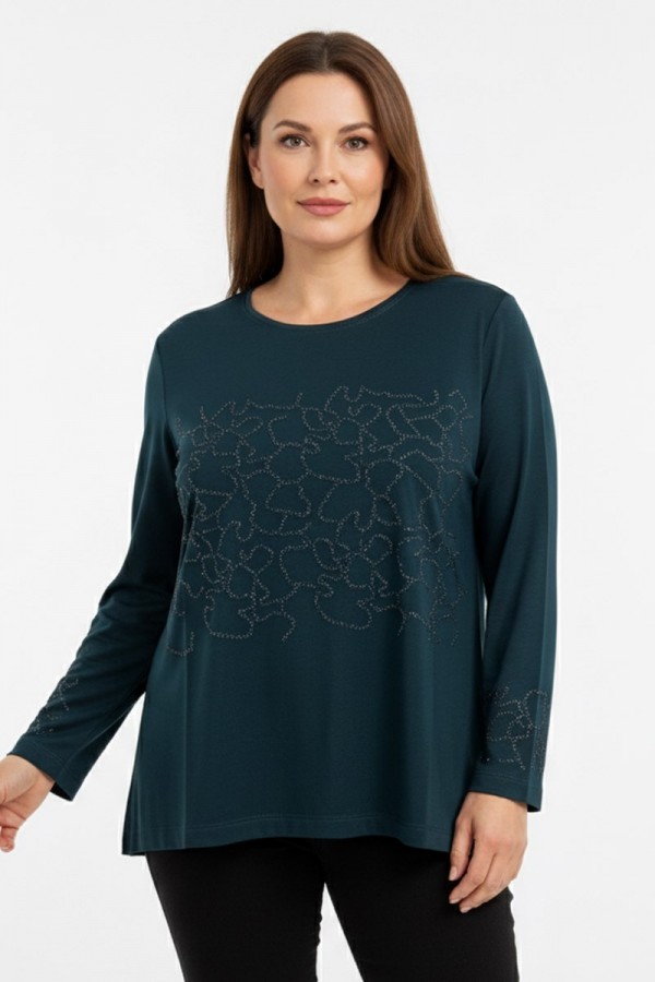 Edalı 209 Taşlı Penye Bluz 5006-3