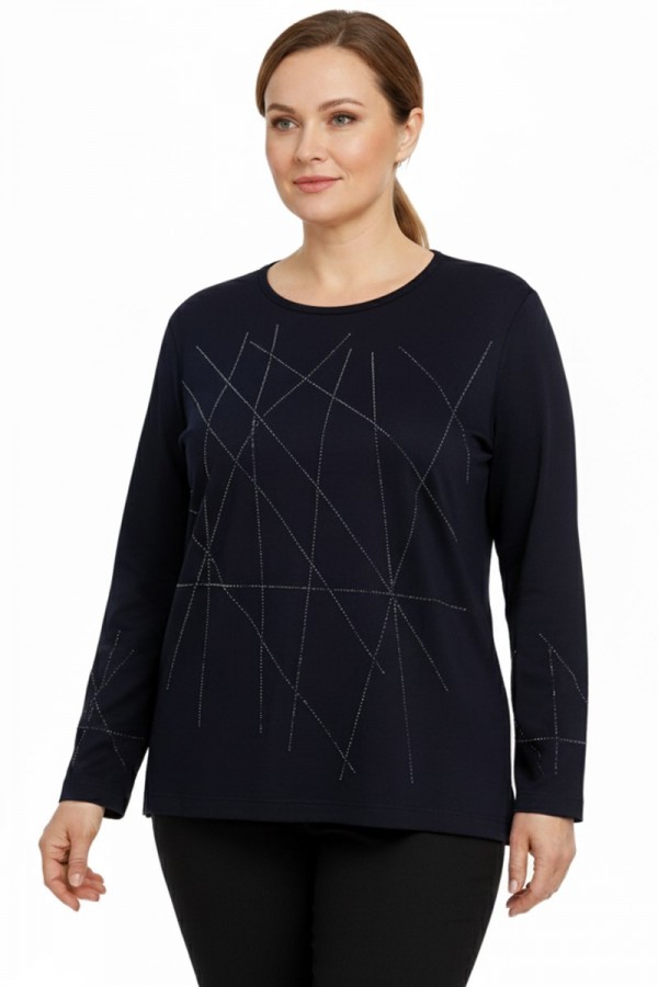 Edalı 208 Taşlı Penye Bluz 5007-6