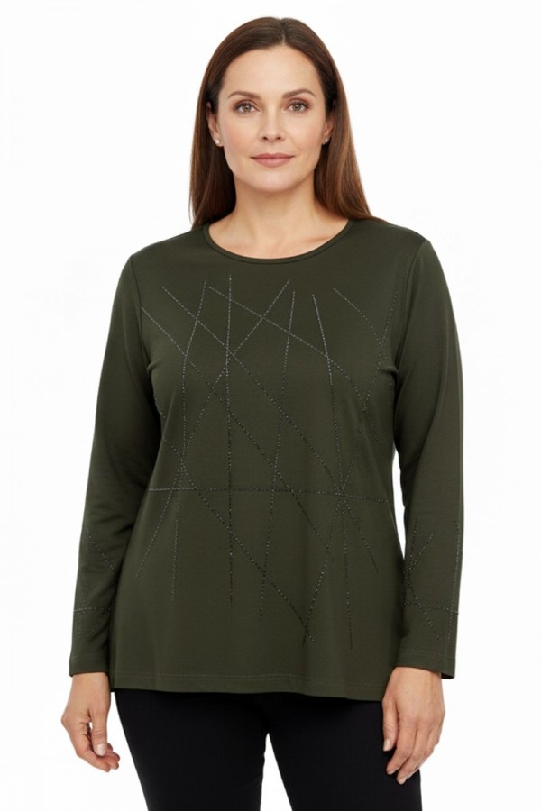 Edalı 208 Taşlı Penye Bluz 5007-5