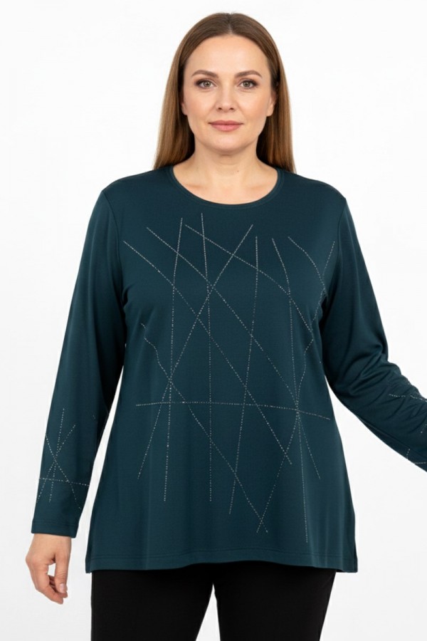 Edalı 208 Taşlı Penye Bluz 5007-3