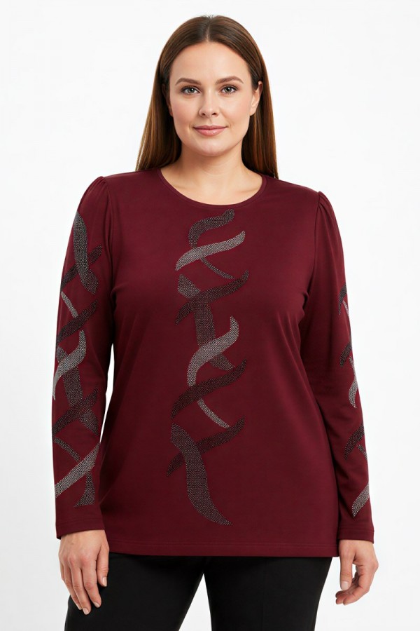 Edalı 137 Taşlı Penye Bluz 5009-6