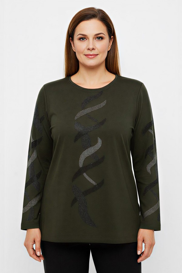 Edalı 137 Taşlı Penye Bluz 5009-3