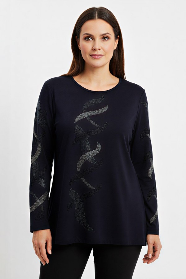 Edalı 137 Taşlı Penye Bluz 5009-2