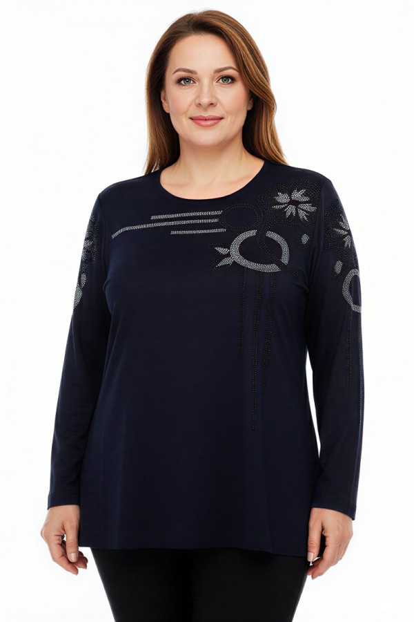 Edalı 211 Taşlı Penye Bluz  5010-5