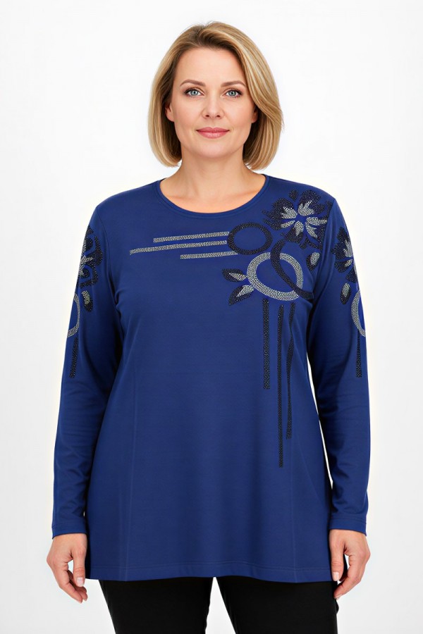 Edalı 211 Taşlı Penye Bluz 5010-4