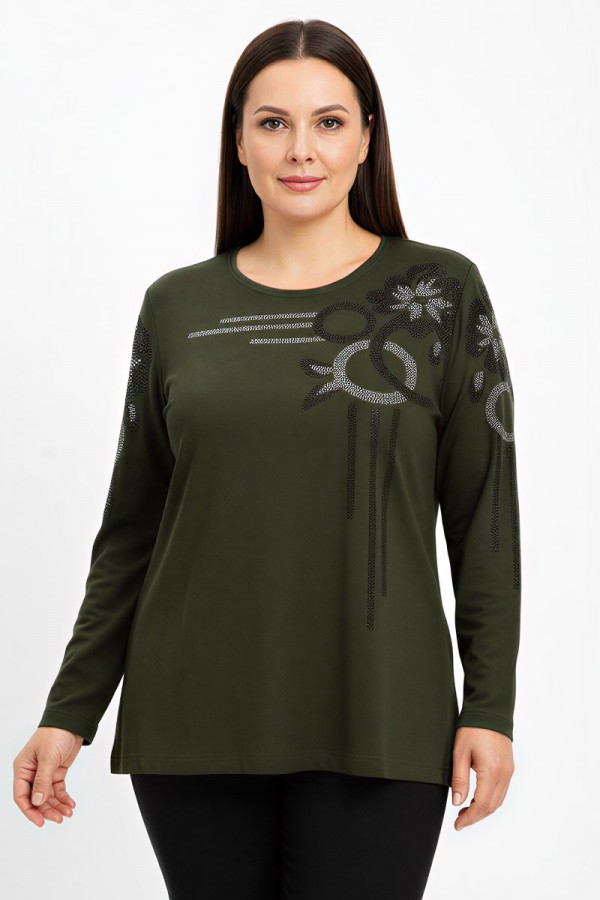 Edalı 211 Taşlı Penye Bluz 5010-3