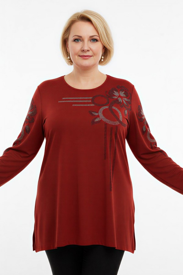 Edalı 211 Taşlı Penye Bluz 5010-2