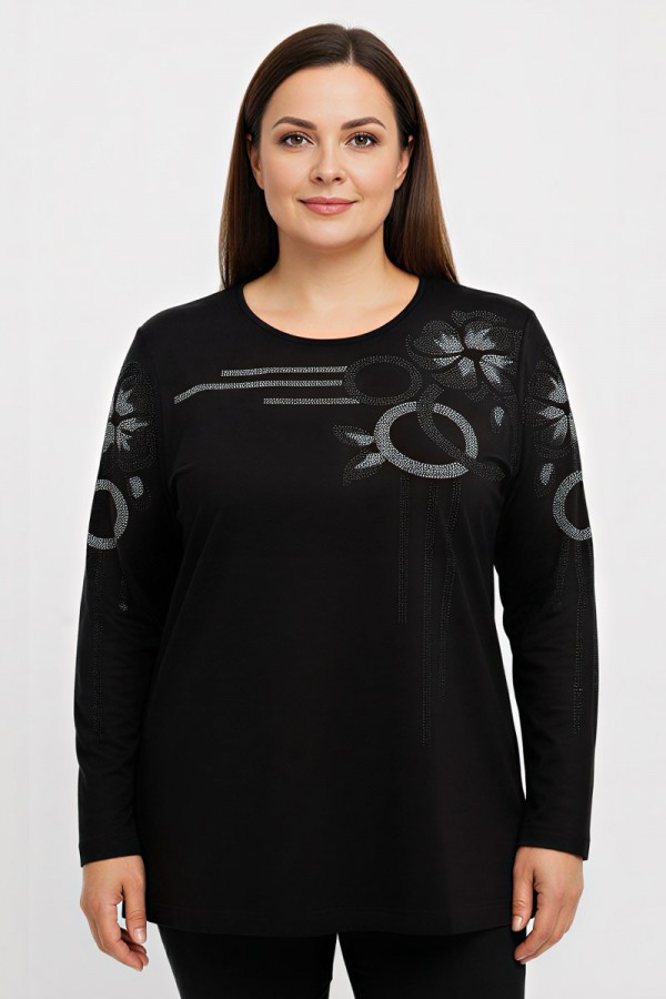 Edalı 211 Taşlı Penye Bluz 5010-1