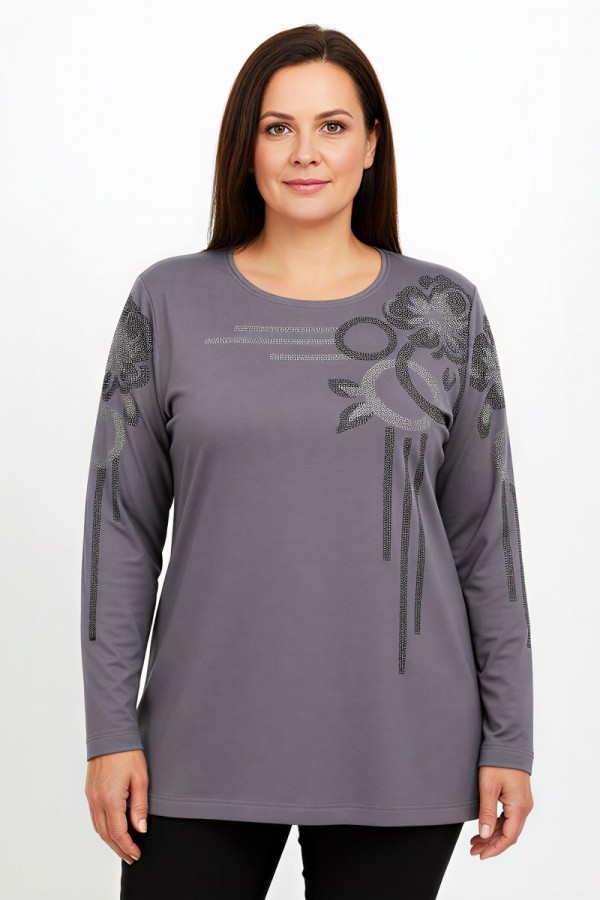 Edalı 211 Taşlı Penye Bluz 5010-6