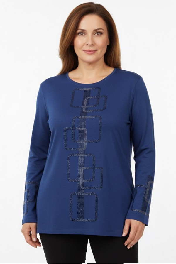 Edalı 151 Taşlı Penye Bluz 5014-1