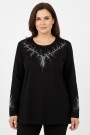 Edalı 101 Taşlı Penye Bluz 5015-1