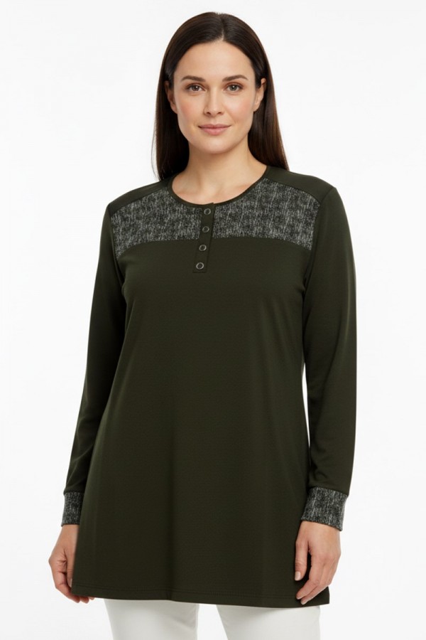 Edalı 204 Düğmeli Penye Bluz 5004-2