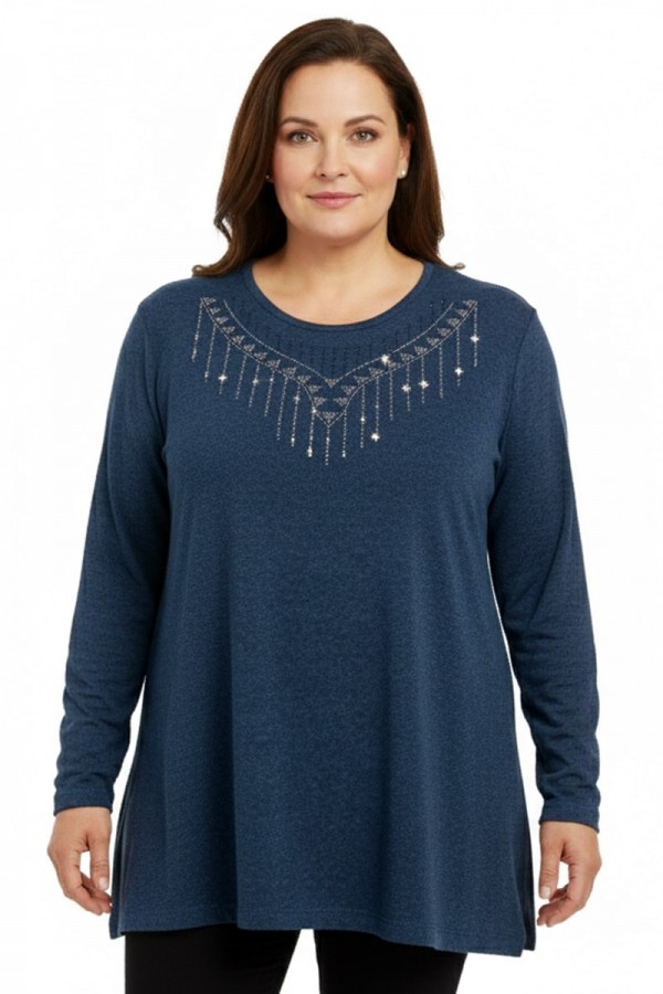 Özdev Taşlı Penye Bluz 5019-2