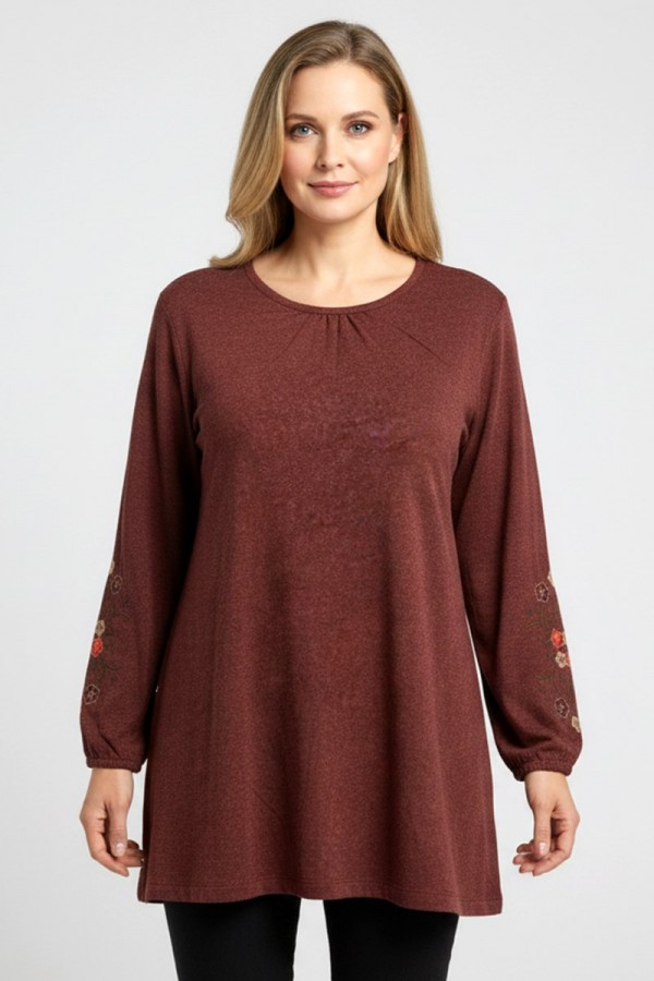 Özdev Nakışlı Penye Bluz 5020-4