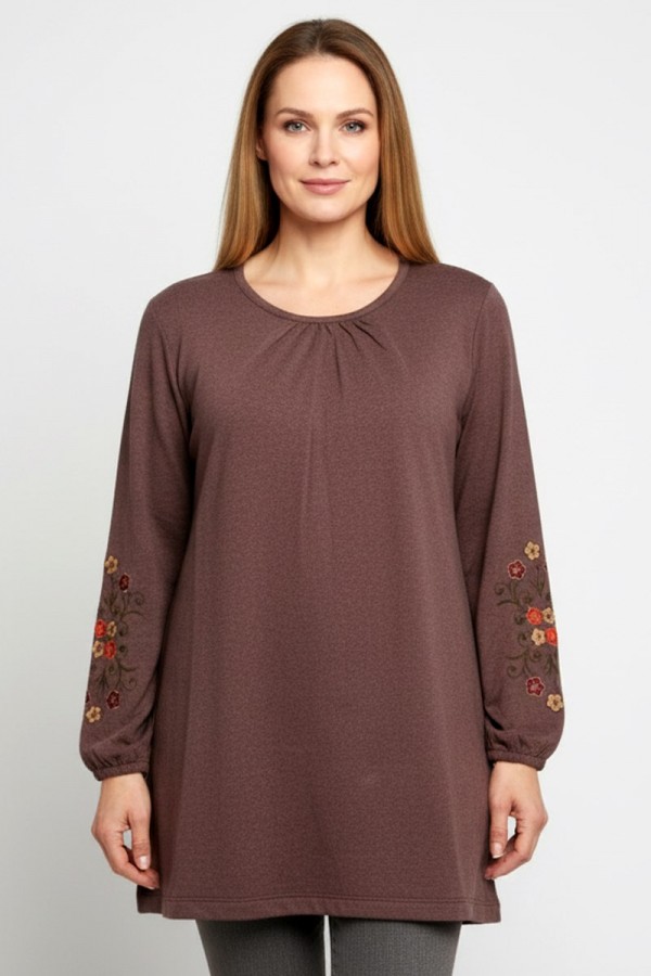 Özdev Nakışlı Penye Bluz 5020-3