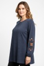 Özdev Nakışlı Penye Bluz 5020-2