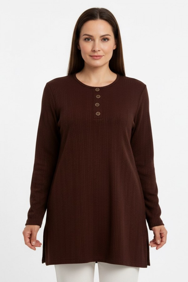 Erkan Düğmeli Penye Bluz 5024-6