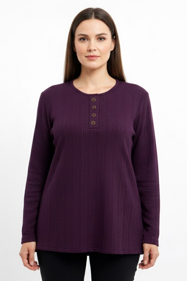 Erkan Düğmeli Penye Bluz 5024-2