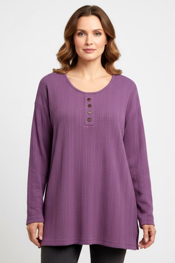 Erkan Düğmeli Penye Bluz 5024-4