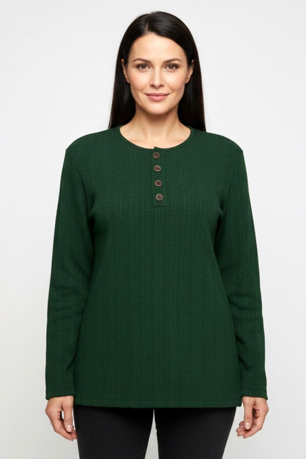 Erkan Düğmeli Penye Bluz 5024-3