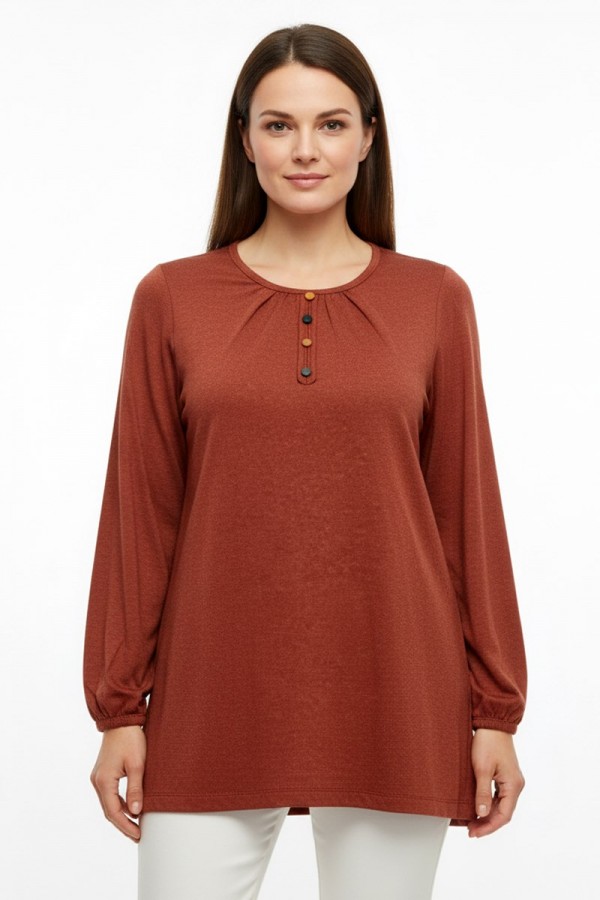Erkan Düğmeli Penye Bluz 5025-3
