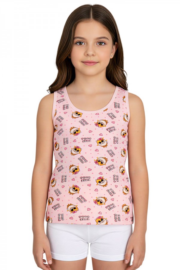 Kota 3412 Kız Çocuk Baskılı Geniş Askı Atlet 8805-1