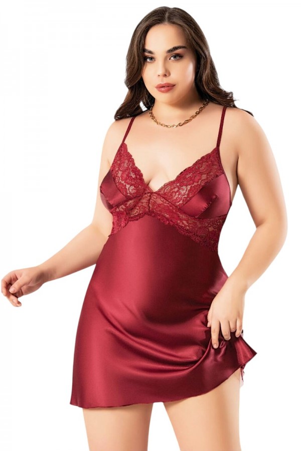 Miss Laris 4040 Battal Saten Gecelik 4010-1