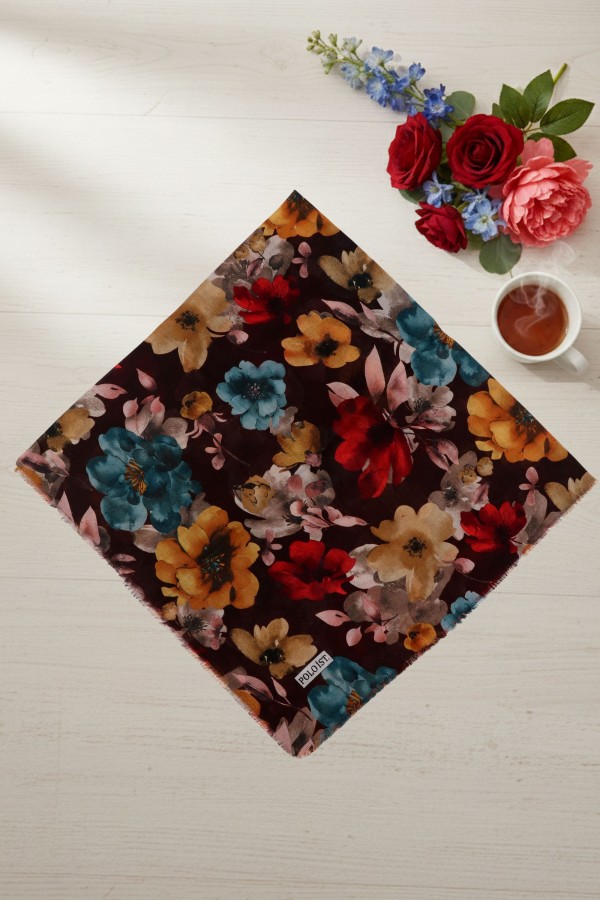 Desenli Flamlı Eşarp 6512-4