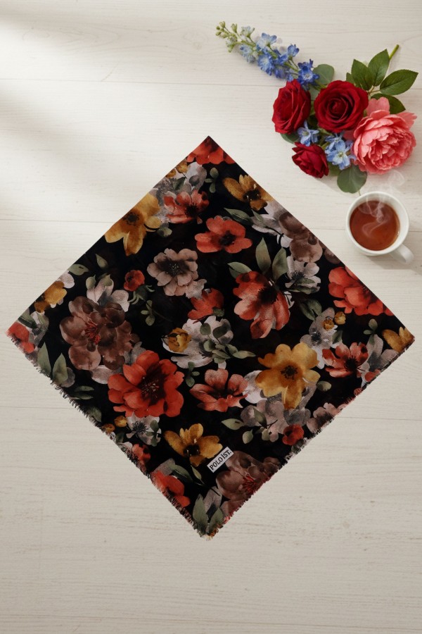 Desenli Flamlı Eşarp 6512-11