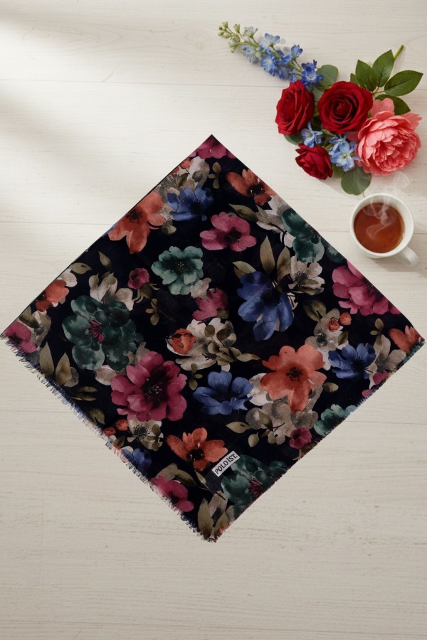 Desenli Flamlı Eşarp 6512-1