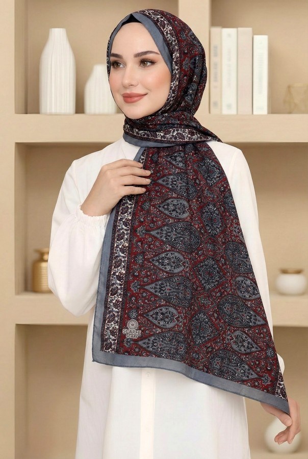Desenli Bambu Crush Şal 6009-1