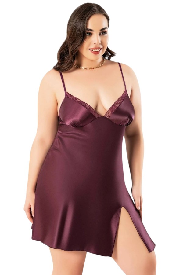 Miss Laris 4048 Battal Saten Gecelik 4019-5