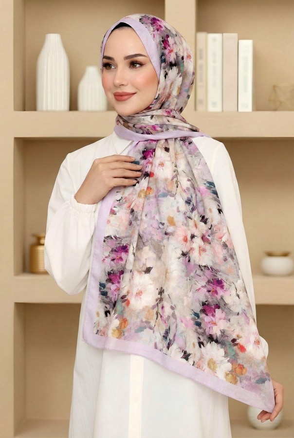Desenli Bambu Crush Şal 6010-19