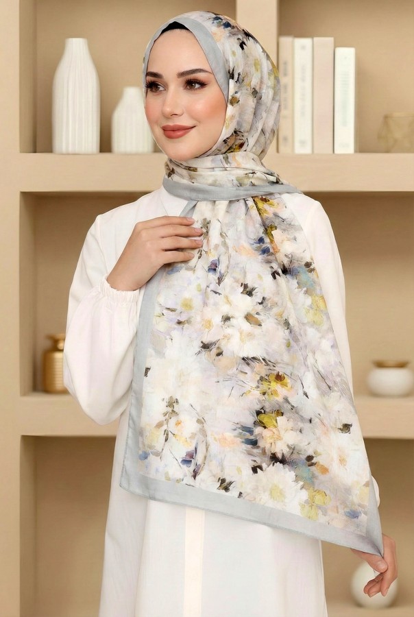 Desenli Bambu Crush Şal 6010-17